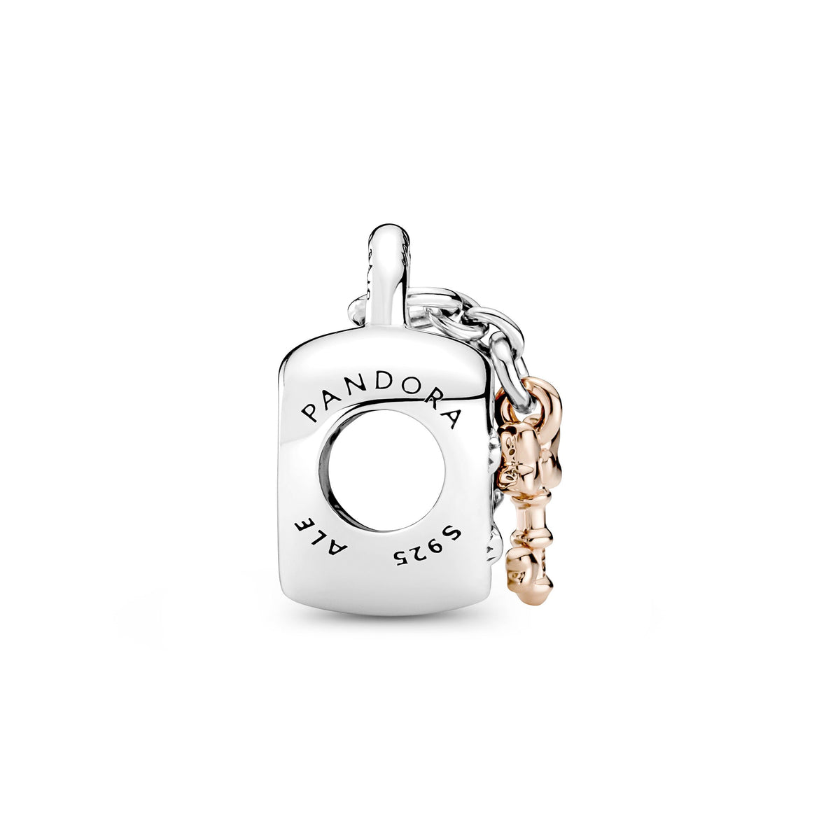 Charm – 14k Rose Gold-Plated – Disney Mickey Mouse & Minnie Mouse Padlock