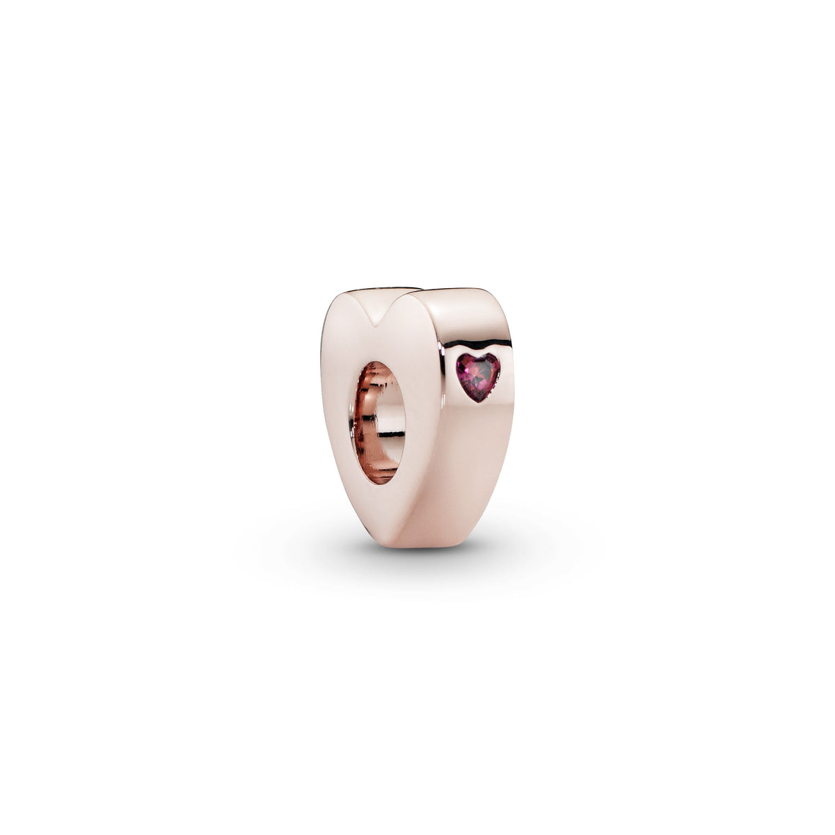 Charm – 14k Rose Gold-Plated – Red Heart You & Me Spacer