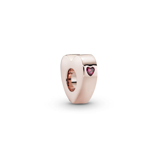 Charm – 14k Rose Gold-Plated – Red Heart You & Me Spacer