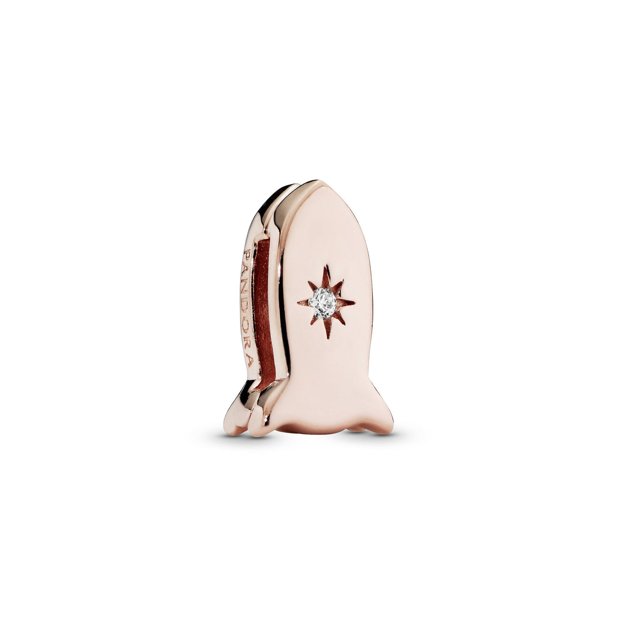 Clip Charm – 14k Rose Gold-Plated – Pandora Reflexions Space Rocket