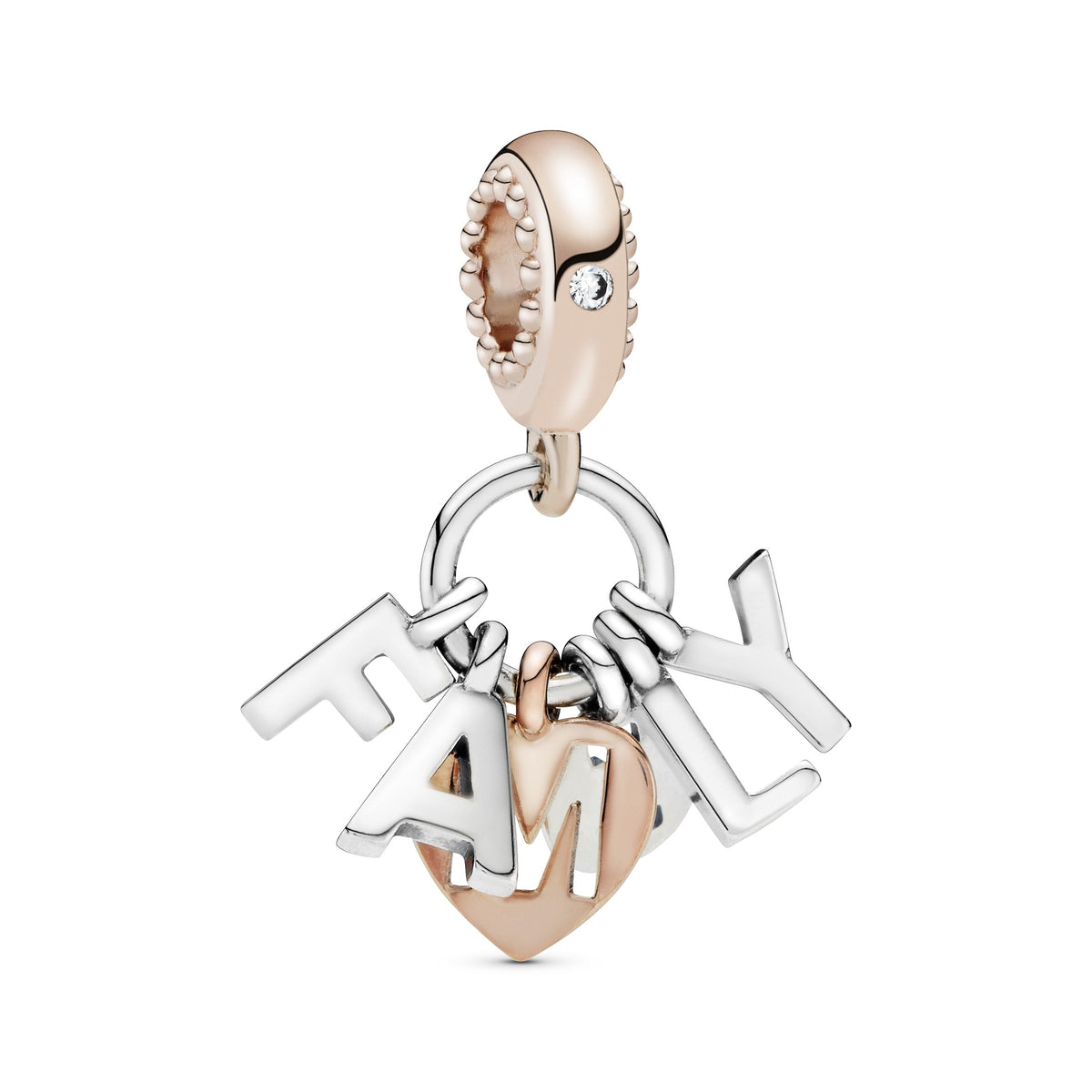 Dangle Charm – 14k Rose Gold-Plated – Family Letters