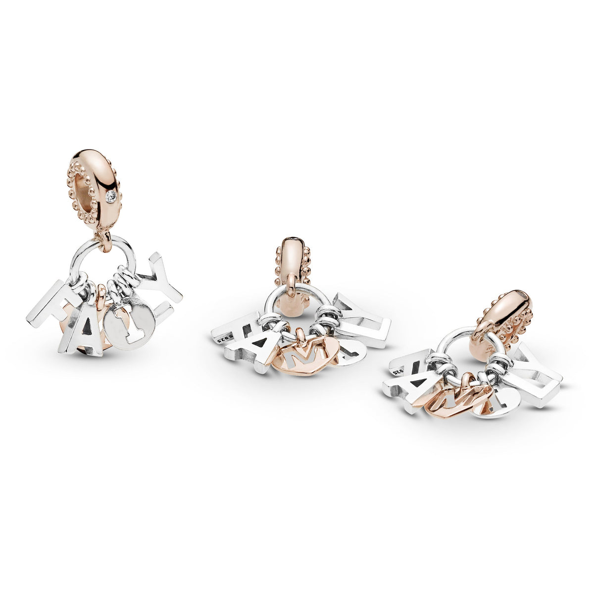 Dangle Charm – 14k Rose Gold-Plated – Family Letters