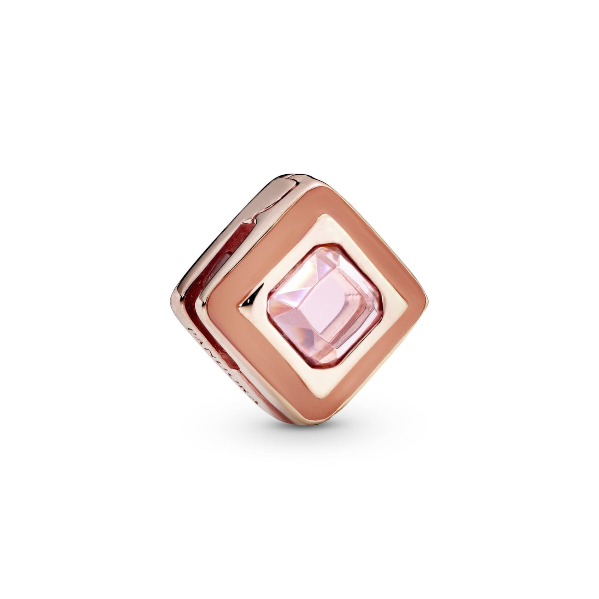 Clip Charm – 14k Rose Gold-Plated – Pink Square