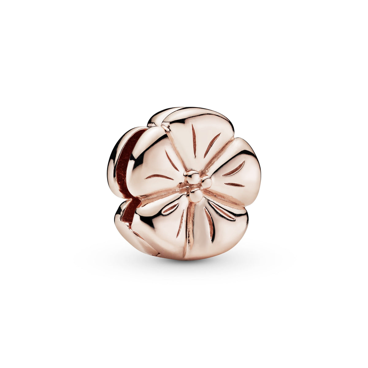 Clip Charm – 14k Rose Gold-Plated – Polished Flower