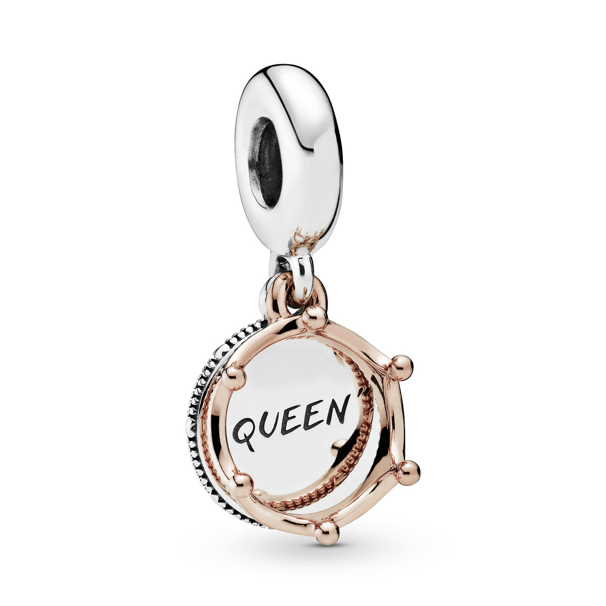 Dangle Charm – 14k Rose Gold-Plated – Queen & Regal Crown