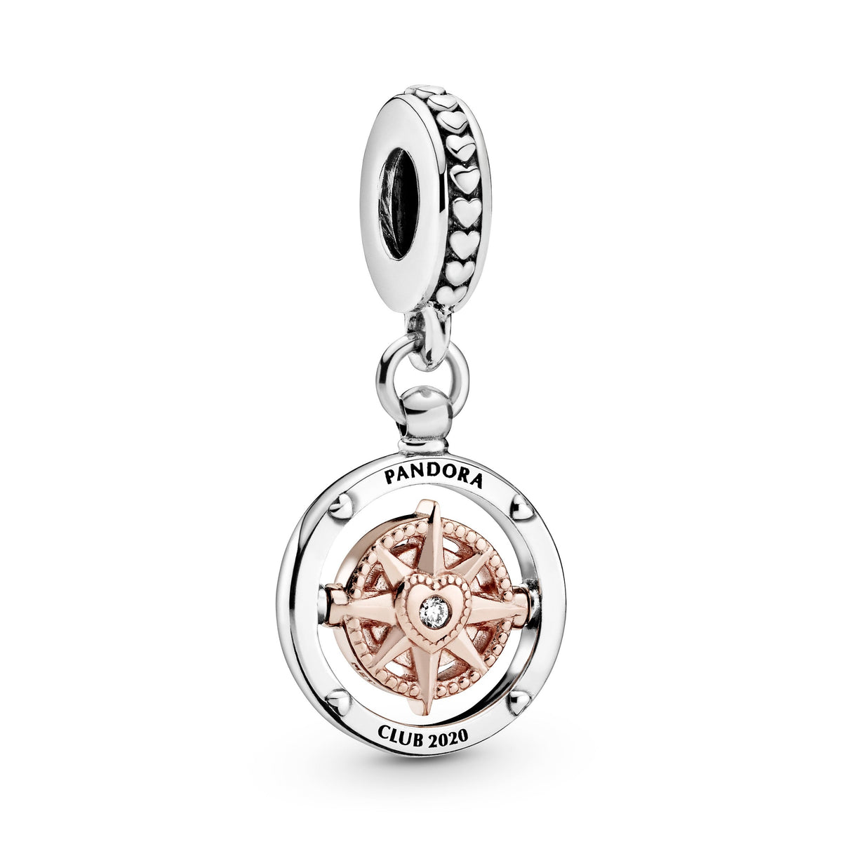 Dangle Charm – 14k Rose Gold-Plated – Pandora Club 2020 Compass