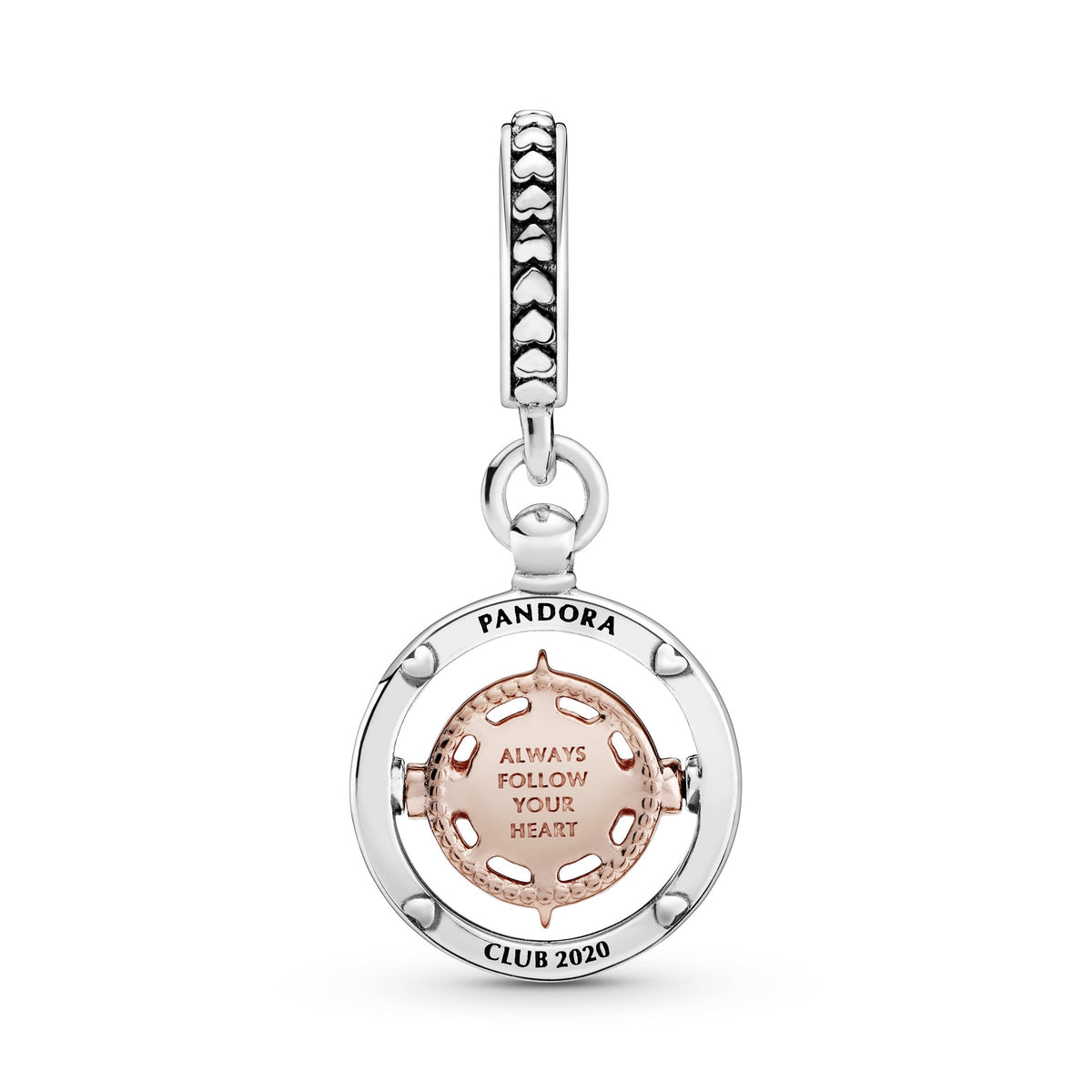 Dangle Charm – 14k Rose Gold-Plated – Pandora Club 2020 Compass