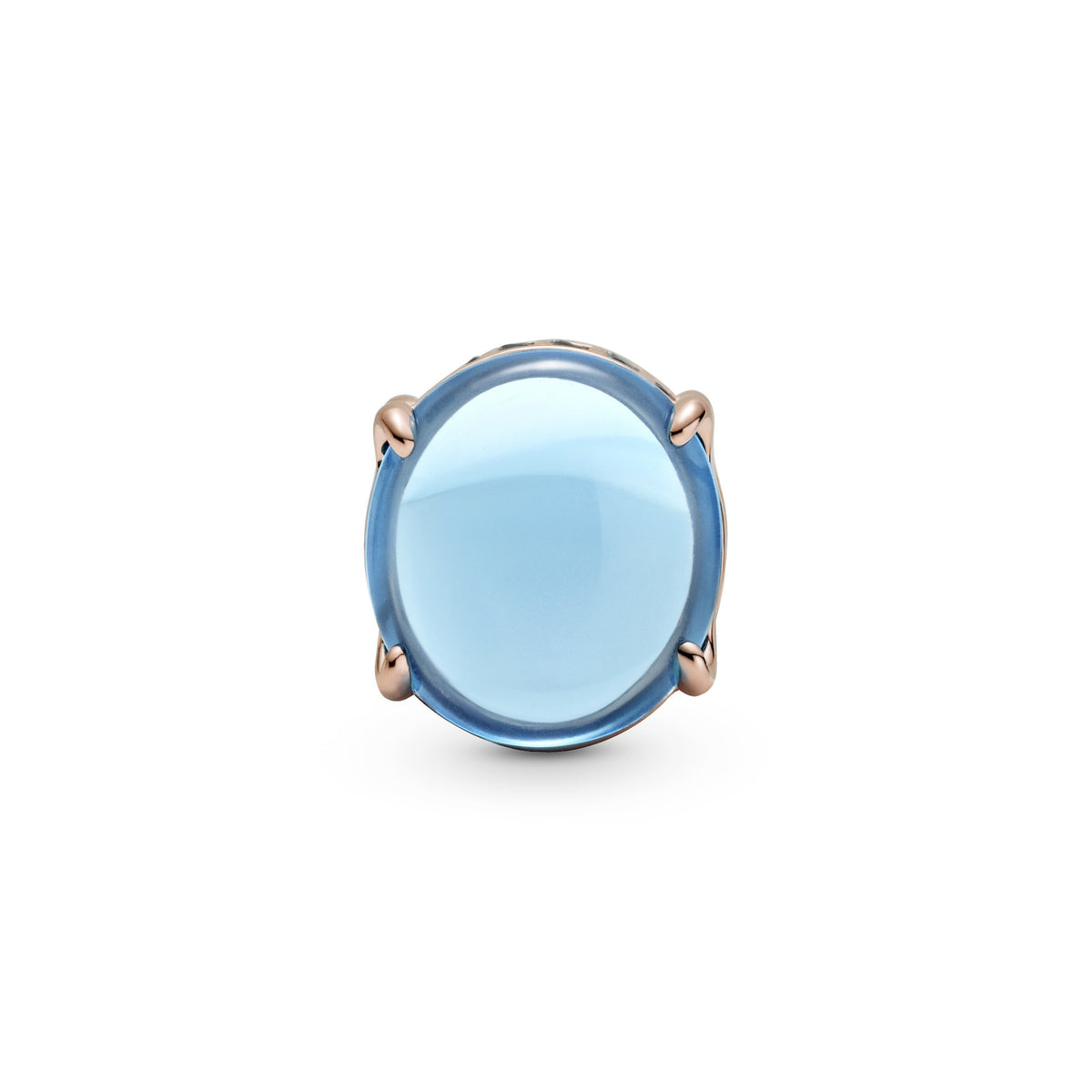 Charm – 14k Rose Gold-Plated – Blue Oval Cabochon