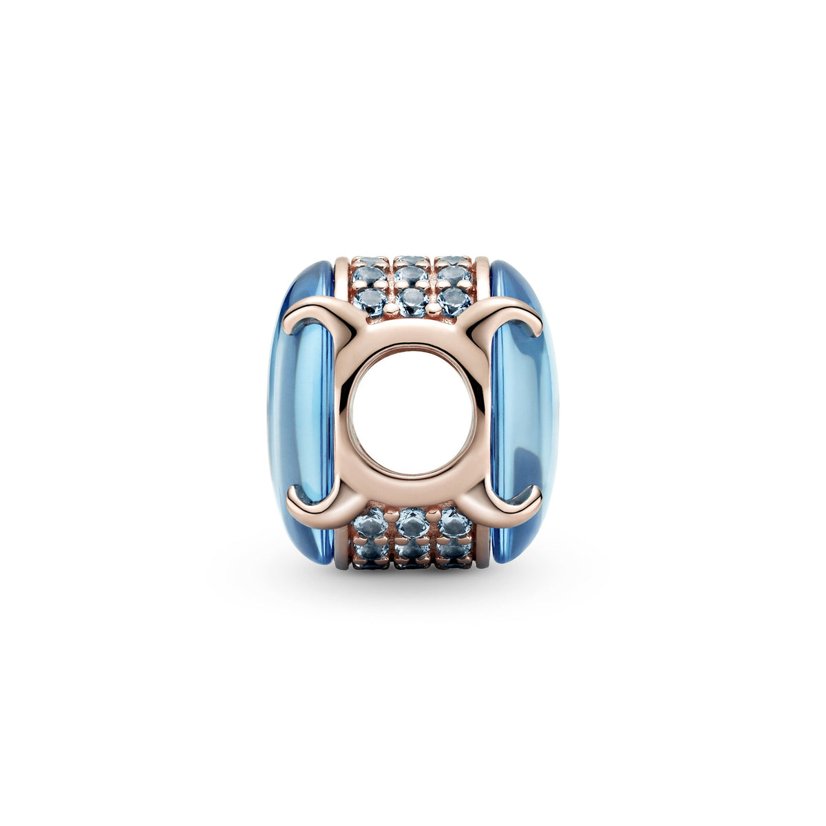 Charm – 14k Rose Gold-Plated – Blue Oval Cabochon