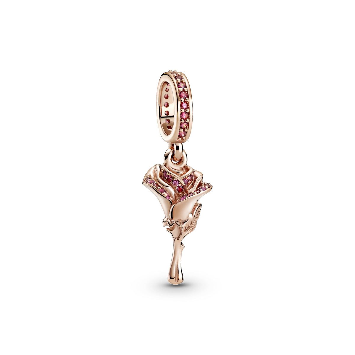 Dangle Charm – 14k Rose Gold-Plated – Rose Flower