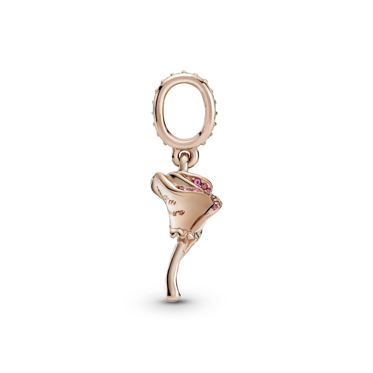 Dangle Charm – 14k Rose Gold-Plated – Rose Flower