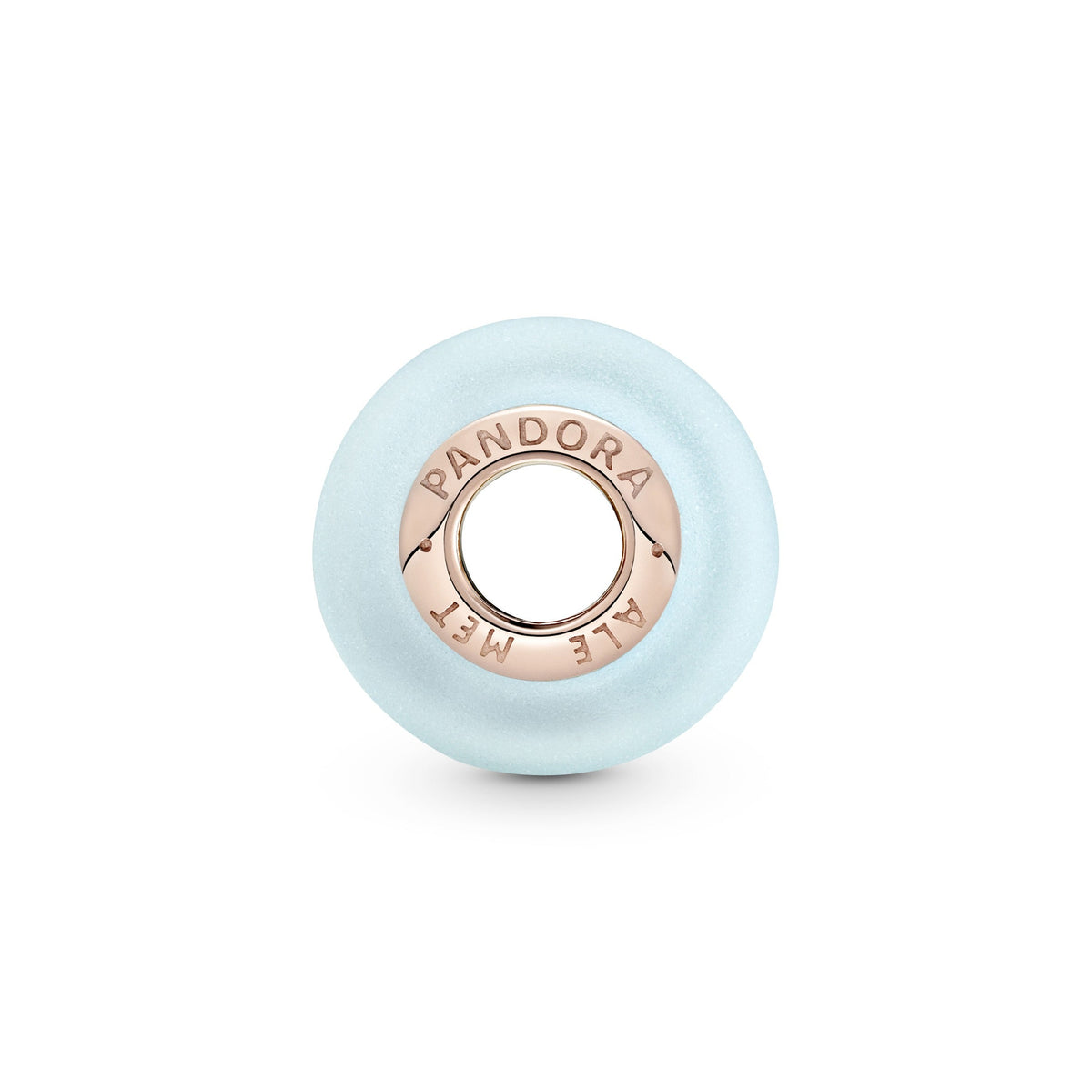 Charm – 14k Rose Gold-Plated – Matte Blue Murano Glass