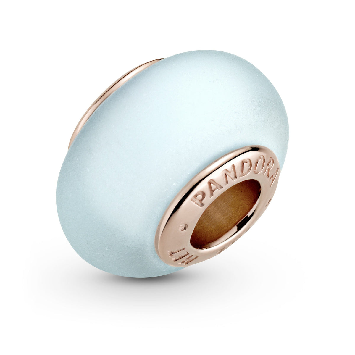 Charm – 14k Rose Gold-Plated – Matte Blue Murano Glass