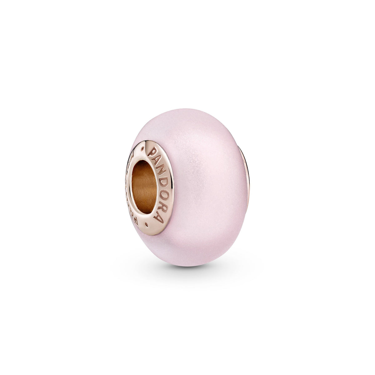 Charm – 14k Rose Gold-Plated – Matte Pink Murano Glass