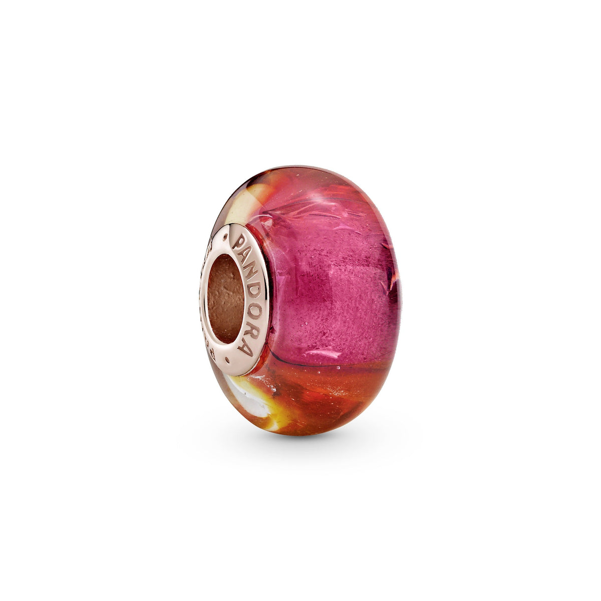 Charm – 14k Rose Gold-Plated – Glittering Sunset Murano Glass