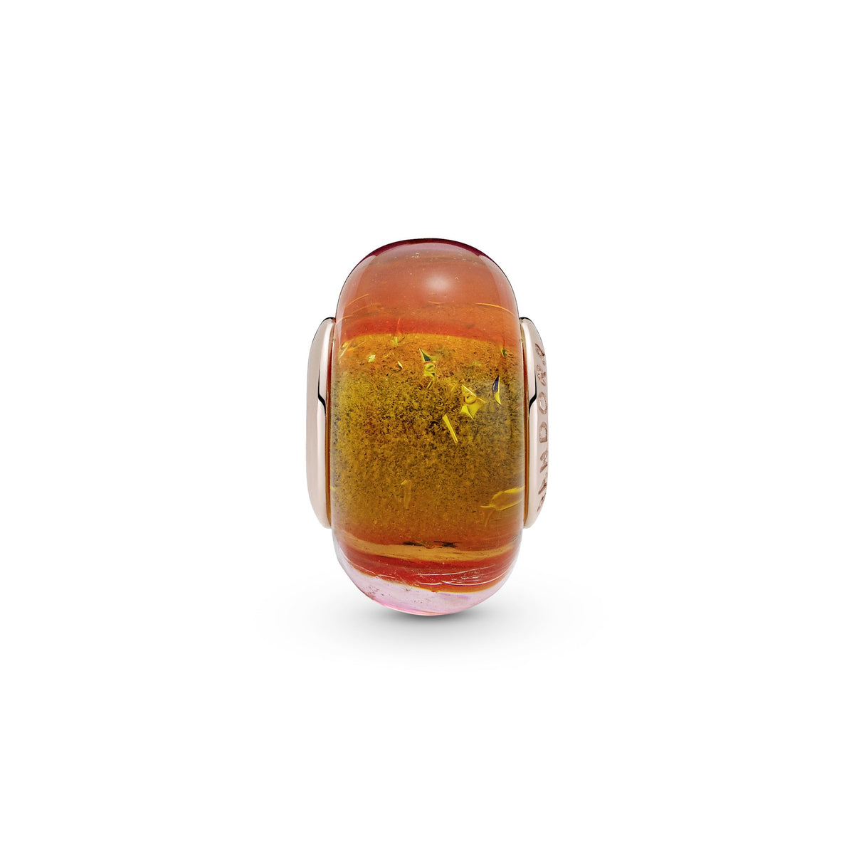 Charm – 14k Rose Gold-Plated – Glittering Sunset Murano Glass