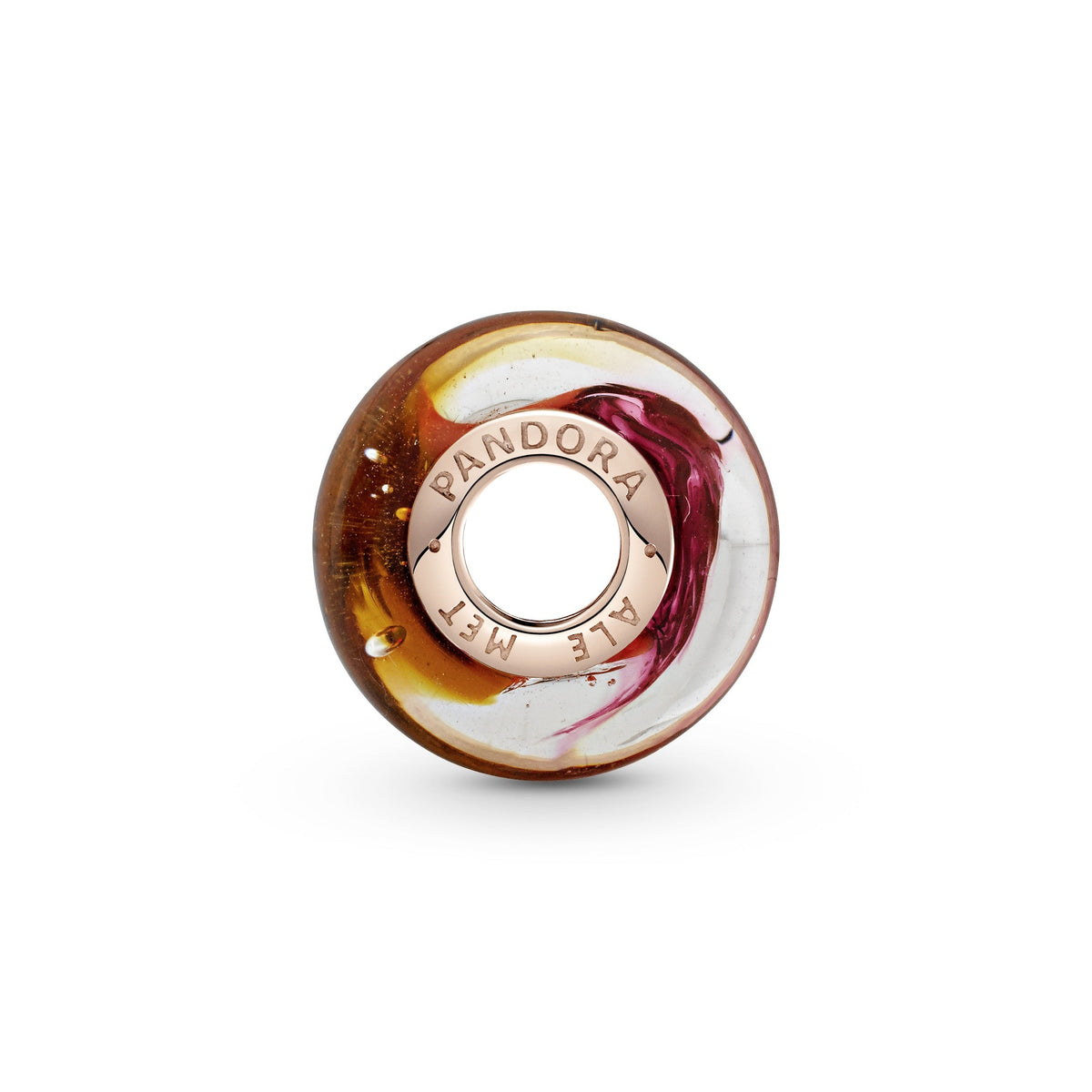 Charm – 14k Rose Gold-Plated – Glittering Sunset Murano Glass