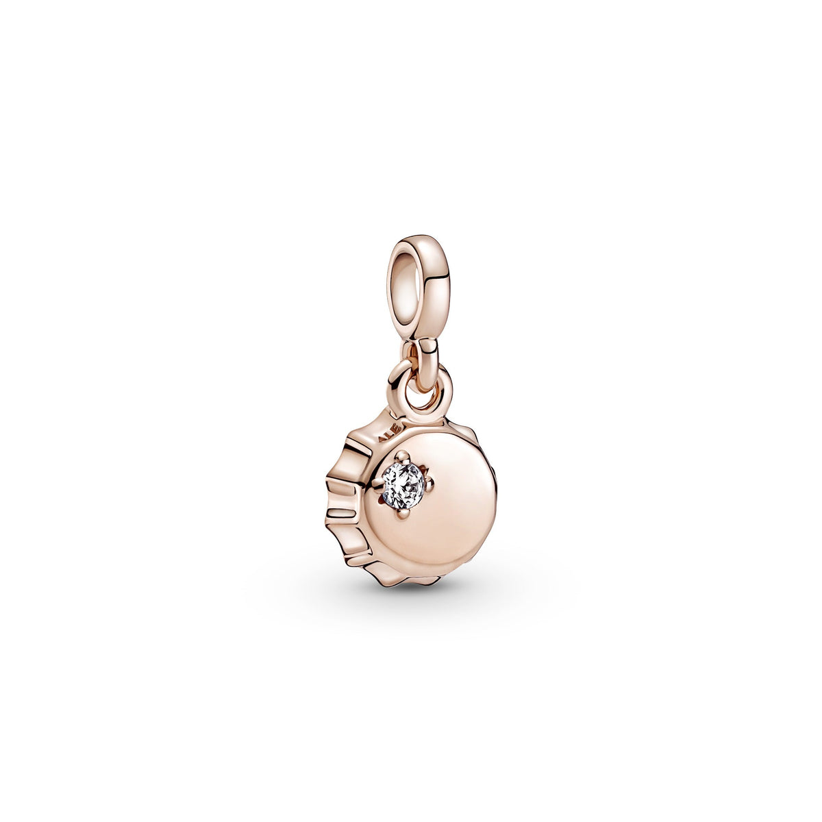 Charm – 14k Rose Gold-Plated – Pandora ME Lucky Bottle Cap Mini Dangle