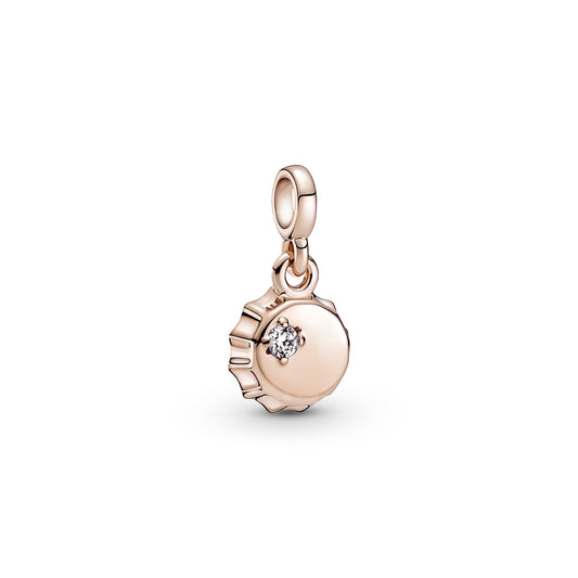 Charm – 14k Rose Gold-Plated – Pandora ME Lucky Bottle Cap Mini Dangle