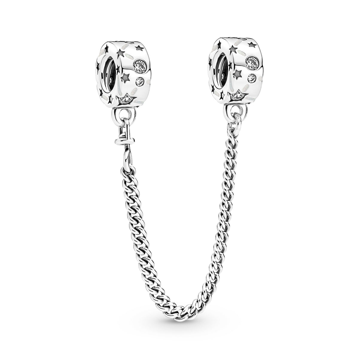 Charm – Sterling Silver – Stars & Galaxy Safety Chain