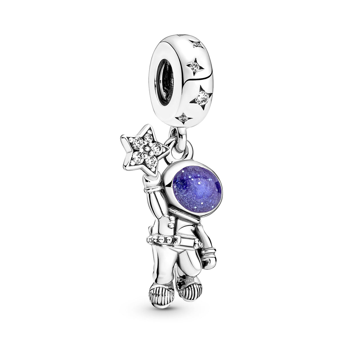 Dangle Charm – Sterling Silver – Astronaut In The Galaxy