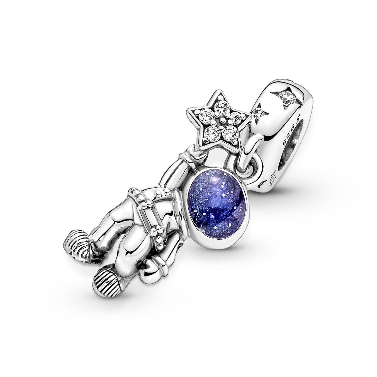 Dangle Charm – Sterling Silver – Astronaut In The Galaxy