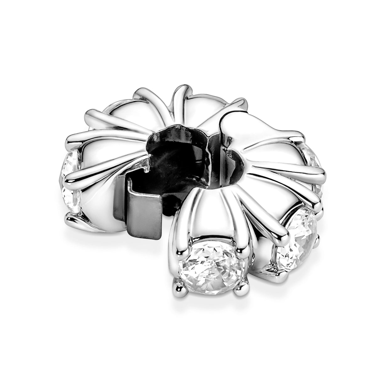Clip Charm – Sterling Silver – Long Pronged Sparkling