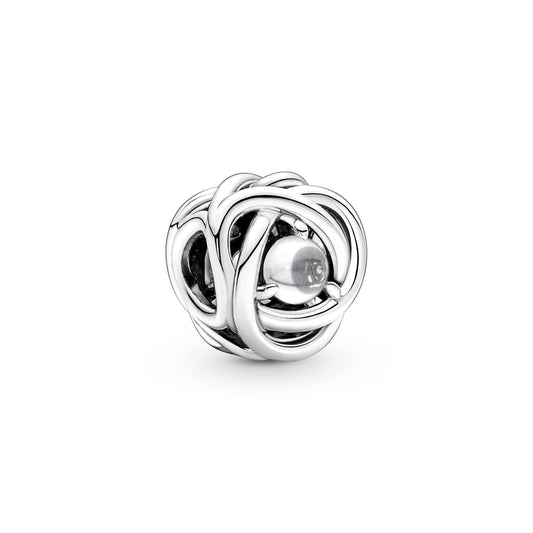 Charm – Sterling Silver – Clear Eternity Circle