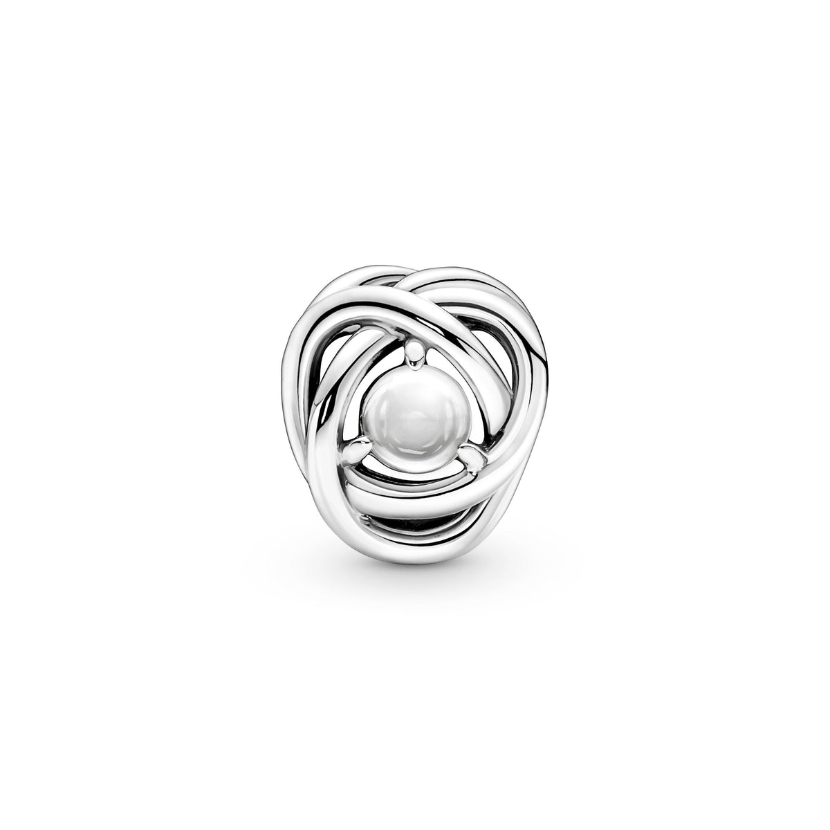 Charm – Sterling Silver – Clear Eternity Circle