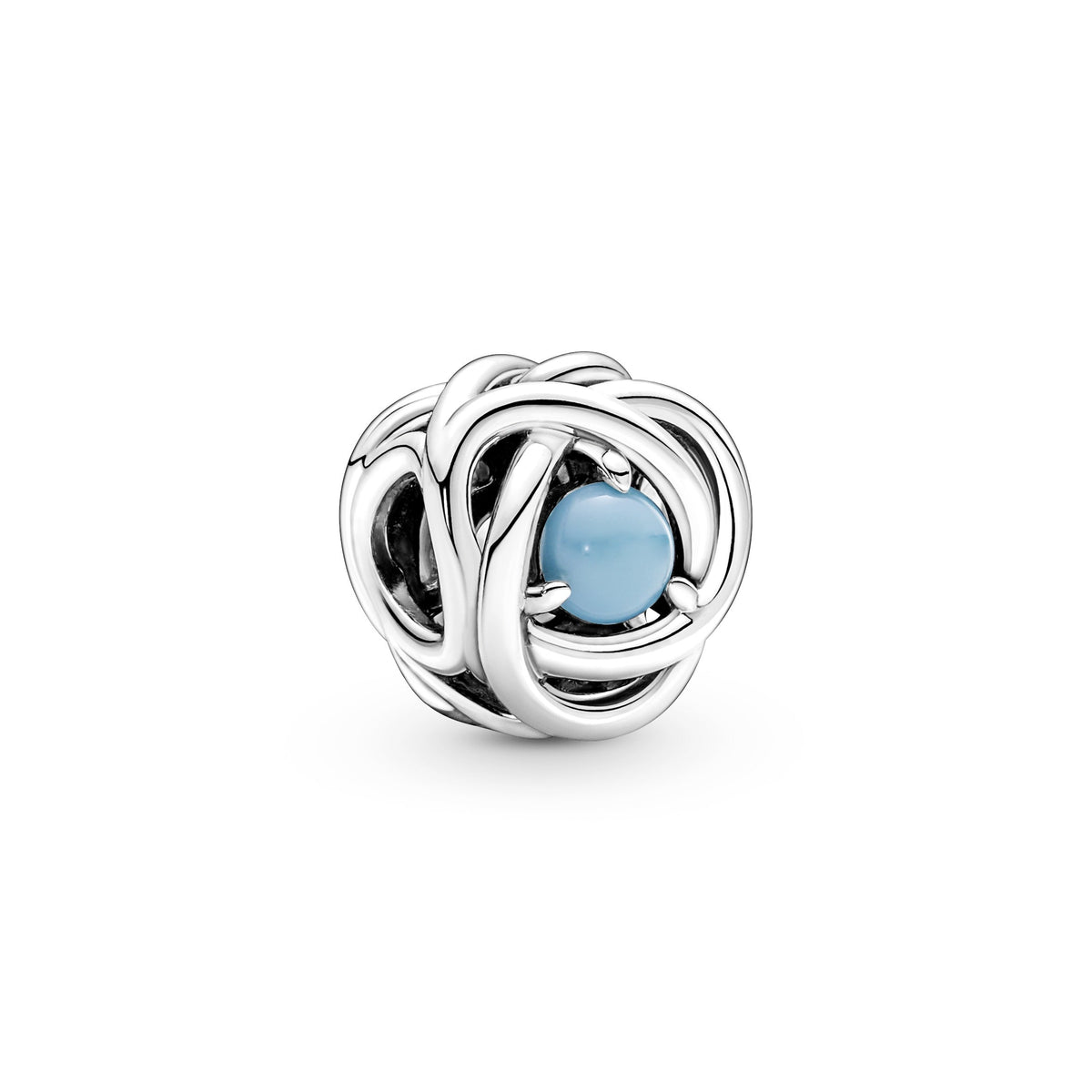 Charm – Sterling Silver – Turquoise Blue Eternity Circle