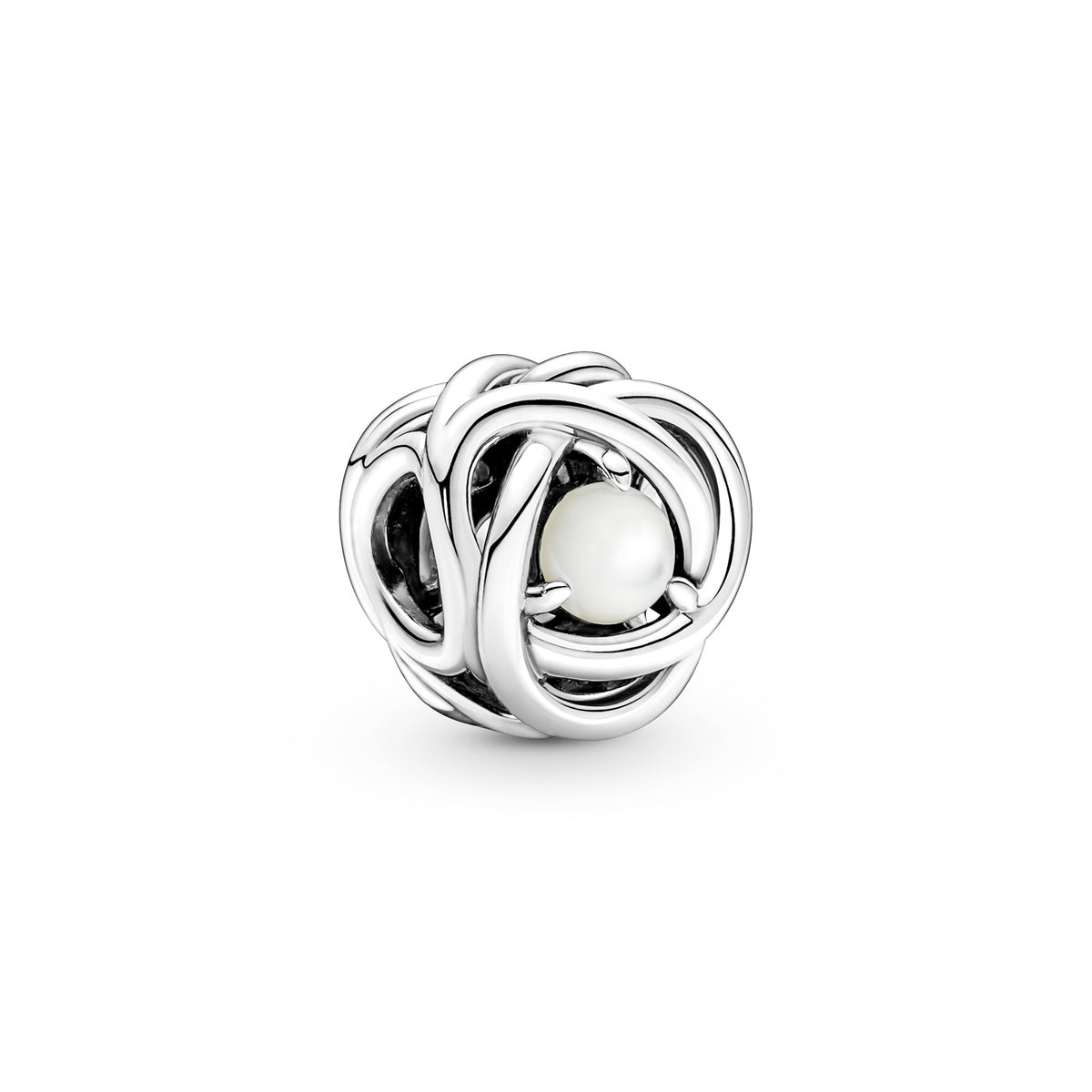 Charm – Sterling Silver – White Mother of Pearl Eternity Circle