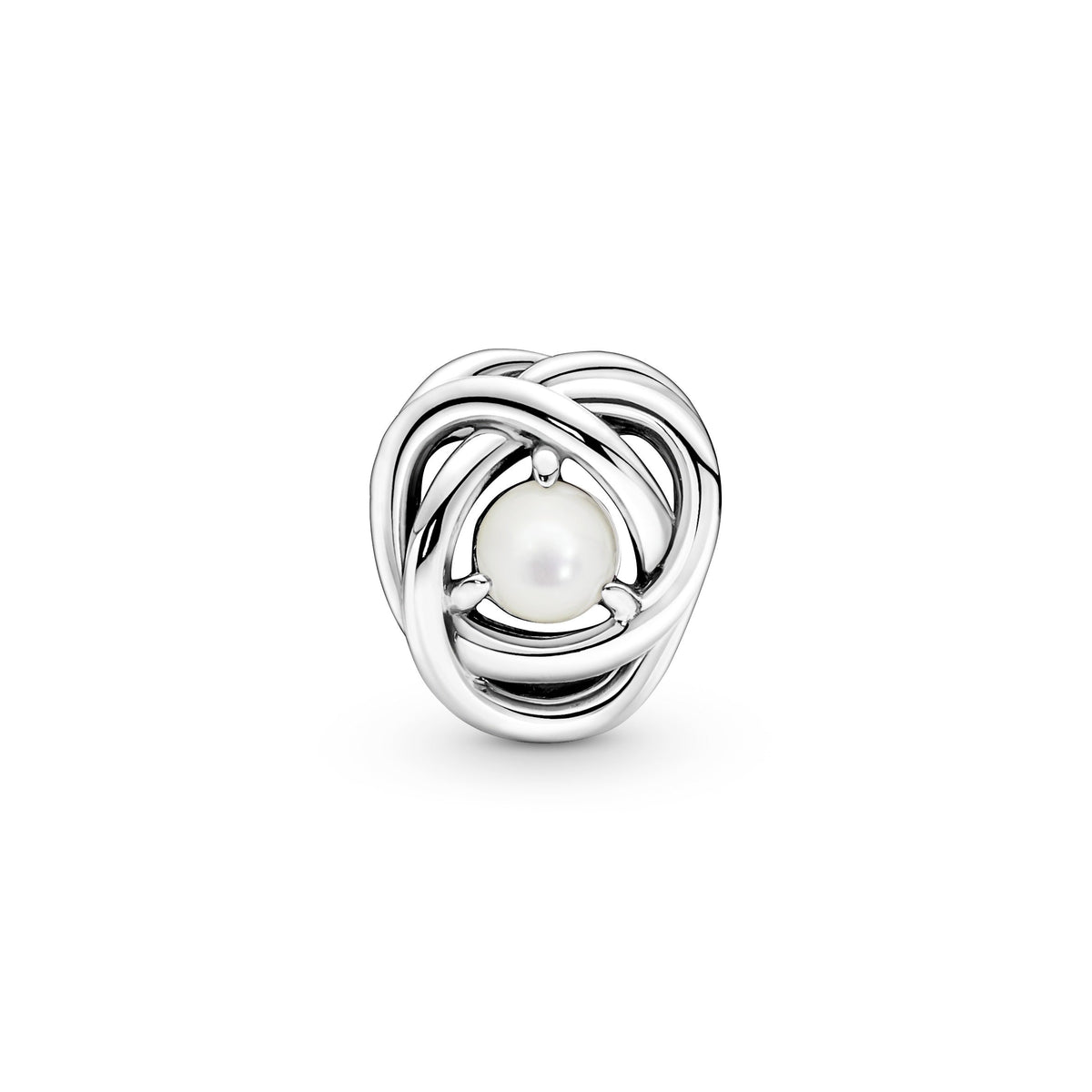 Charm – Sterling Silver – White Mother of Pearl Eternity Circle