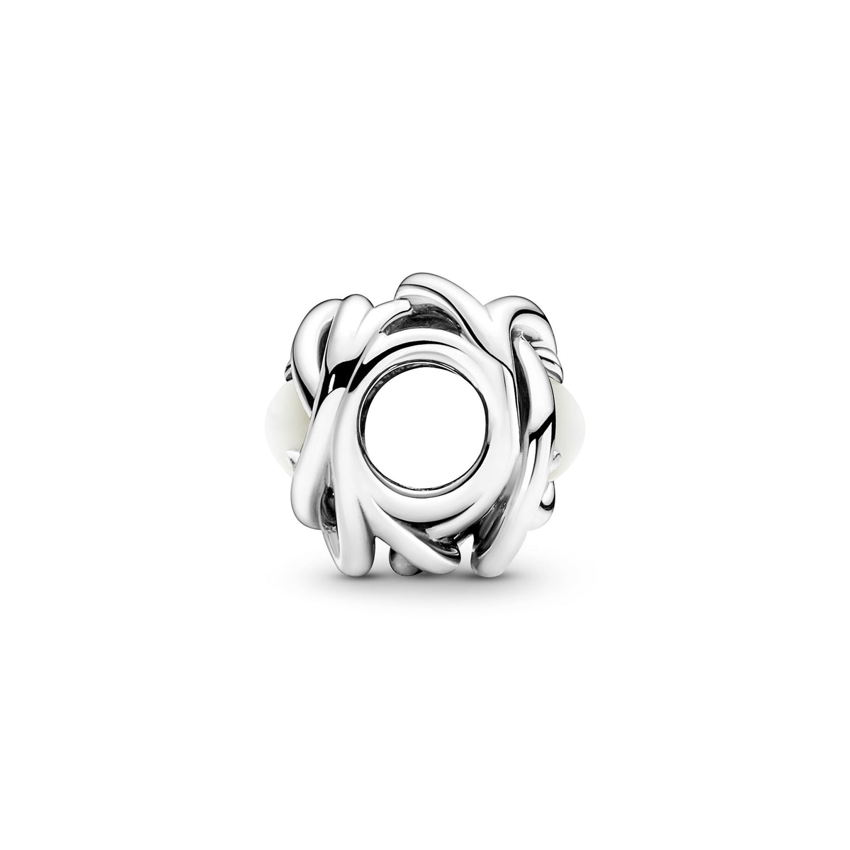Charm – Sterling Silver – White Mother of Pearl Eternity Circle