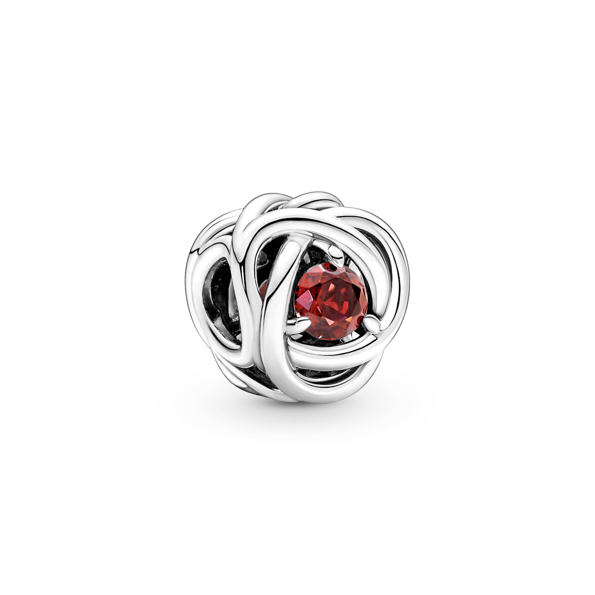Charm – Sterling Silver – True Red Eternity Circle