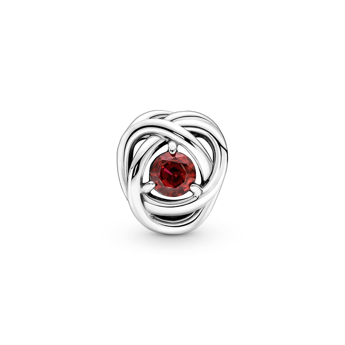 Charm – Sterling Silver – True Red Eternity Circle