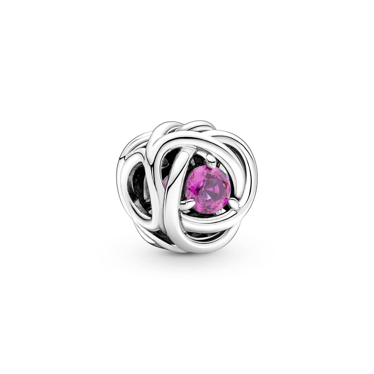 Charm – Sterling Silver – Pink Eternity Circle