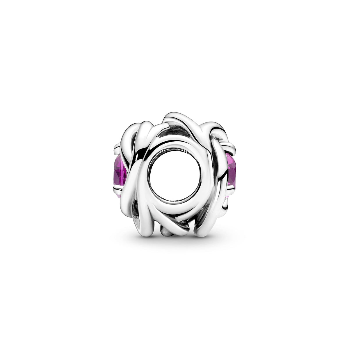 Charm – Sterling Silver – Pink Eternity Circle