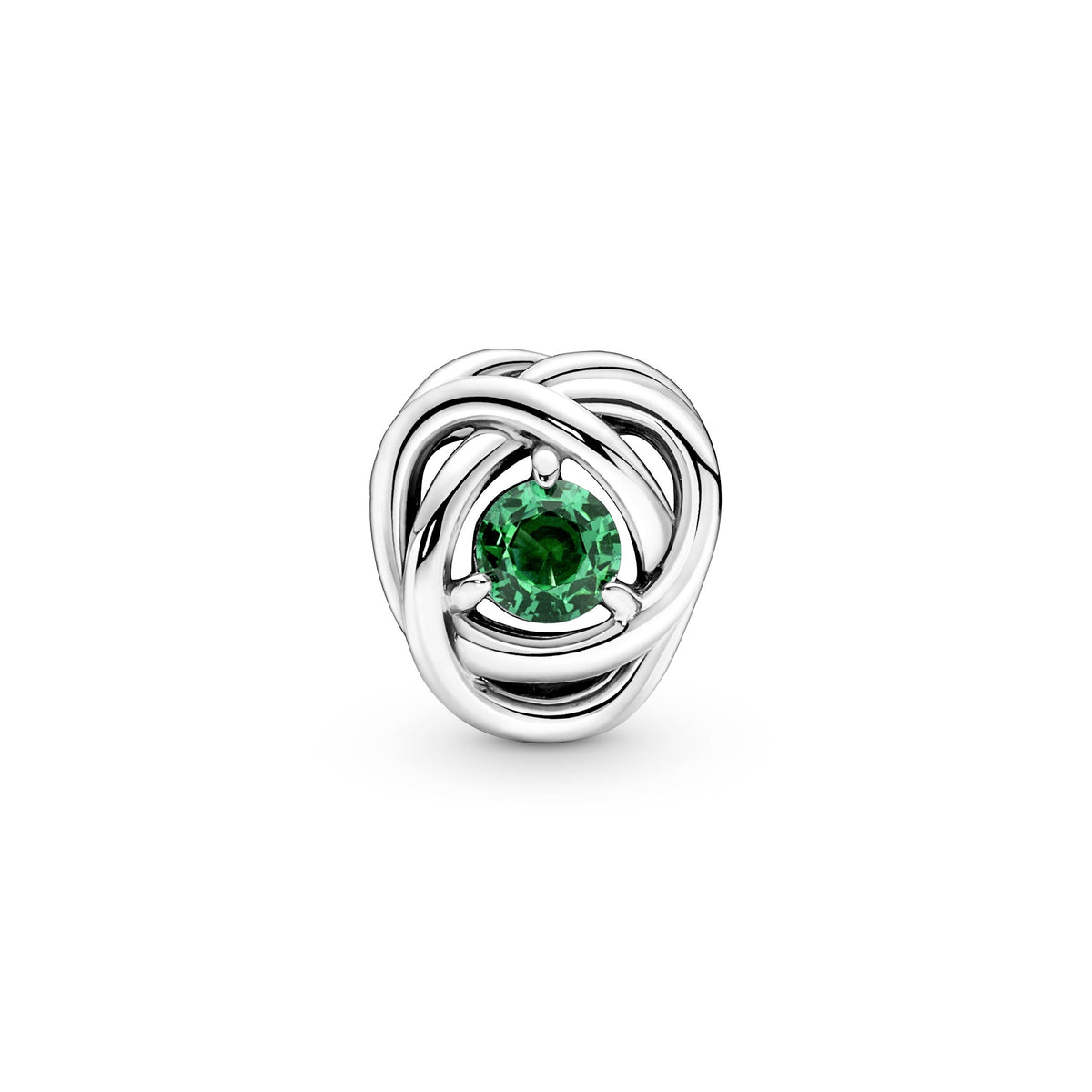 Charm – Sterling Silver – Green Eternity Circle