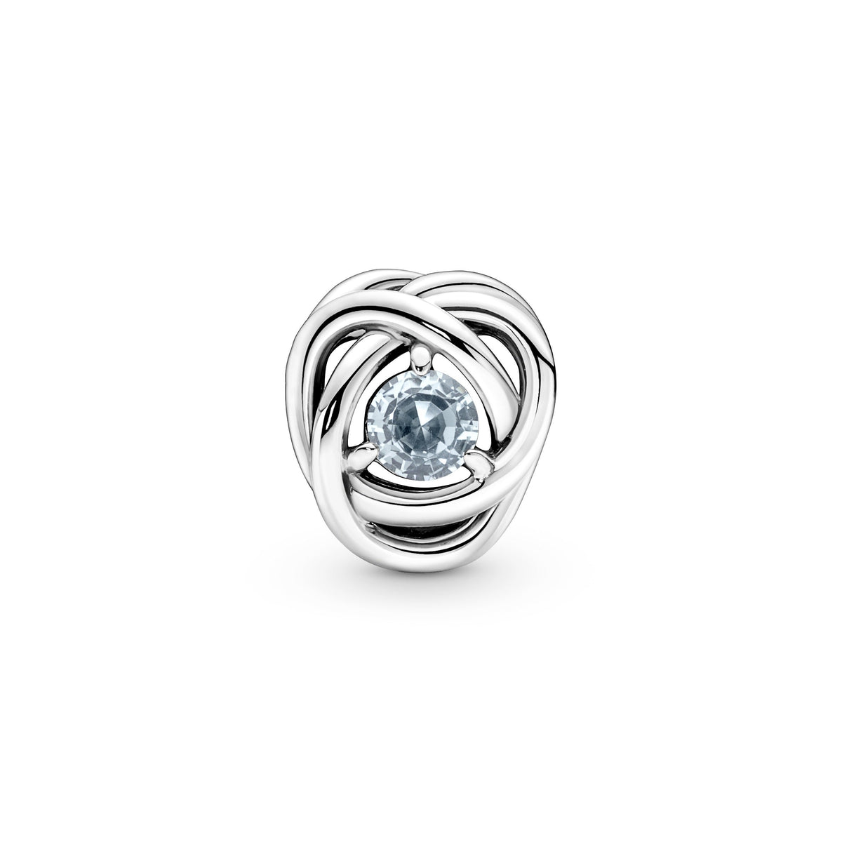 Charm – Sterling Silver – Sea Aqua Blue Eternity Circle