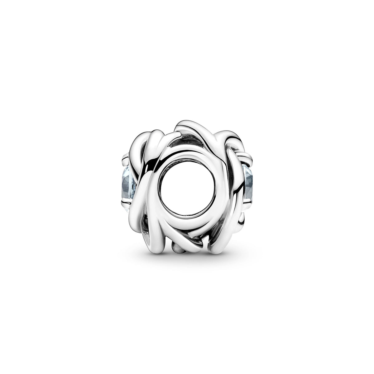Charm – Sterling Silver – Sea Aqua Blue Eternity Circle