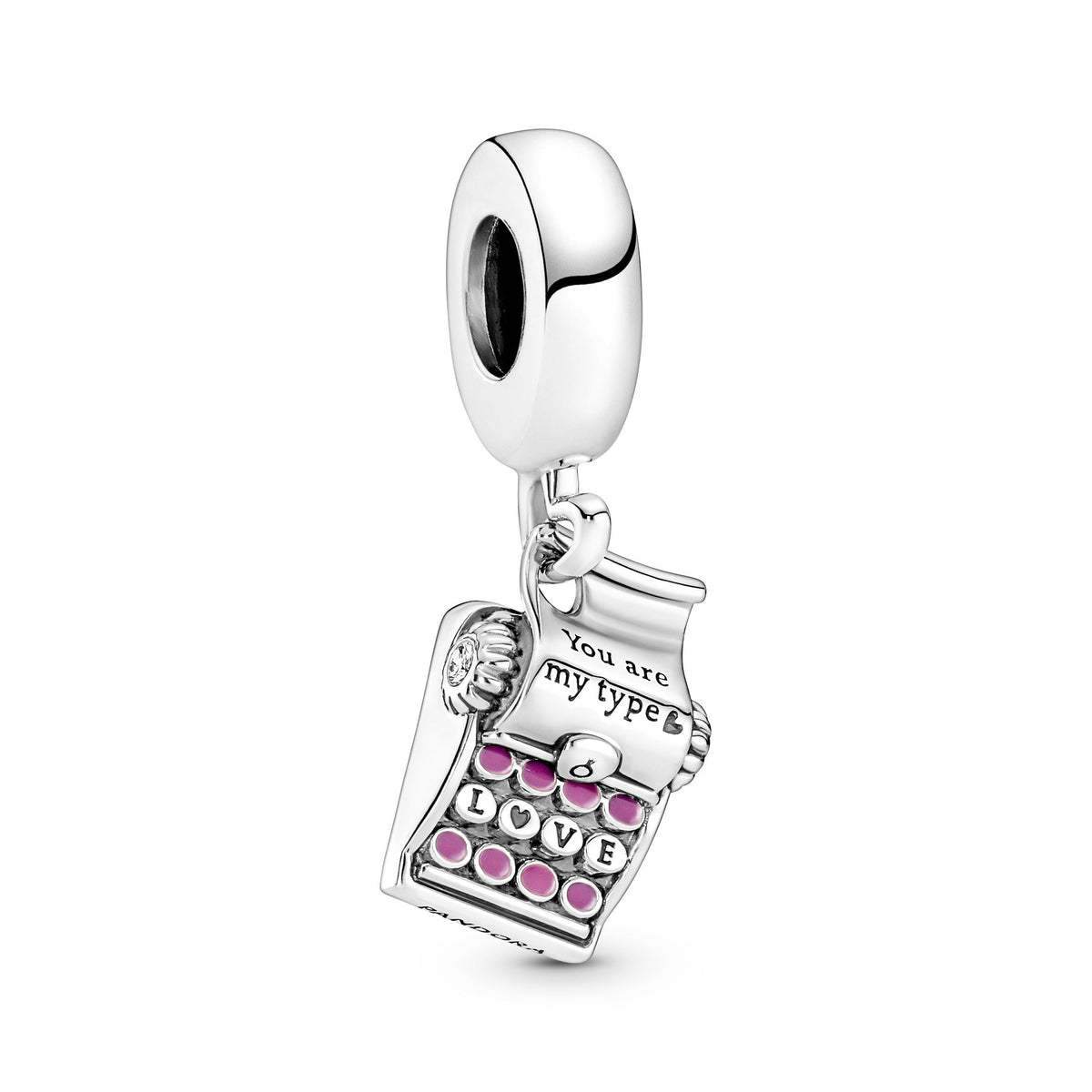 Dangle Charm – Sterling Silver – Typewriter
