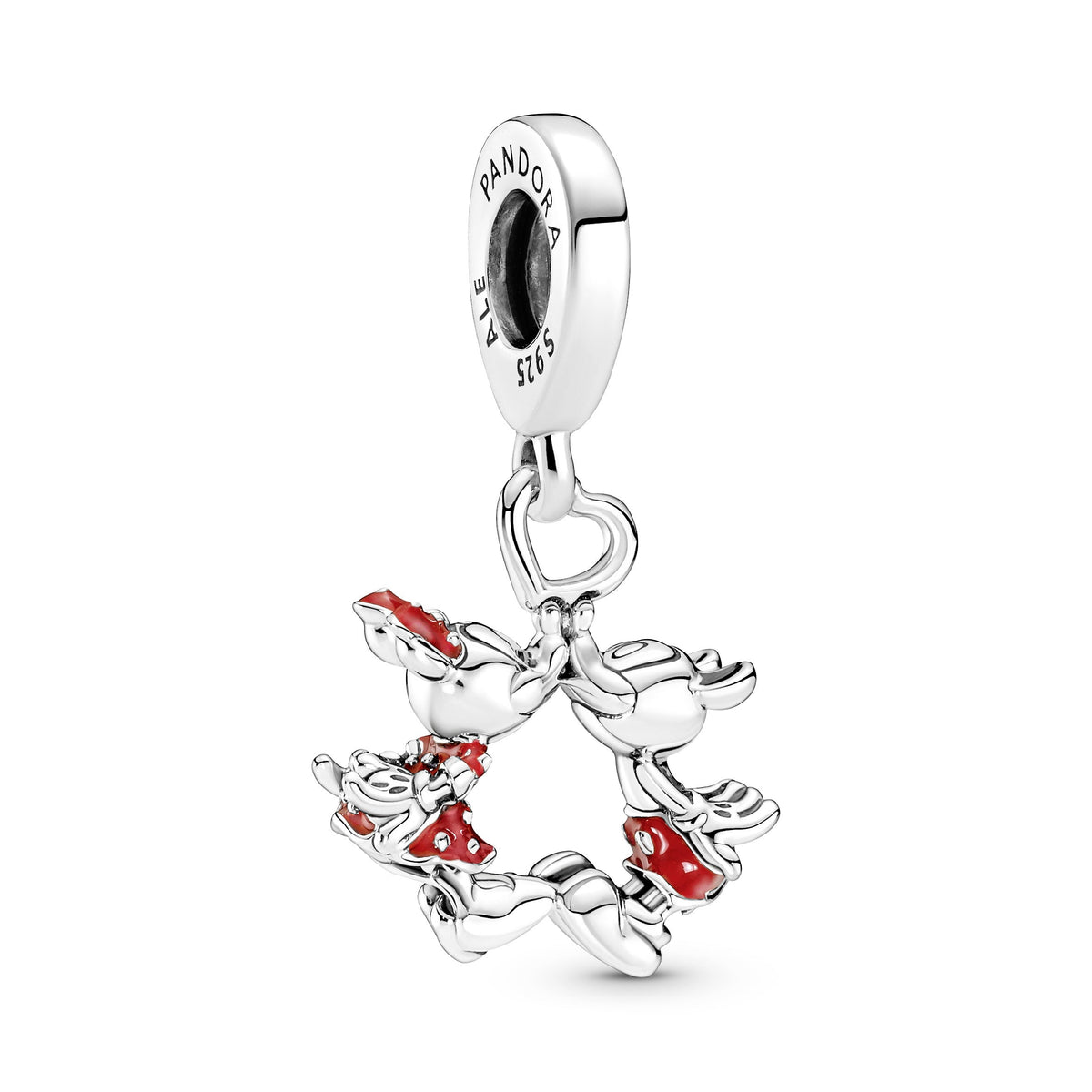 Dangle Charm – Sterling Silver – Disney Mickey Mouse & Minnie Mouse Kissing