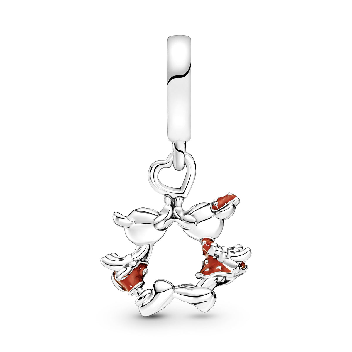 Dangle Charm – Sterling Silver – Disney Mickey Mouse & Minnie Mouse Kissing