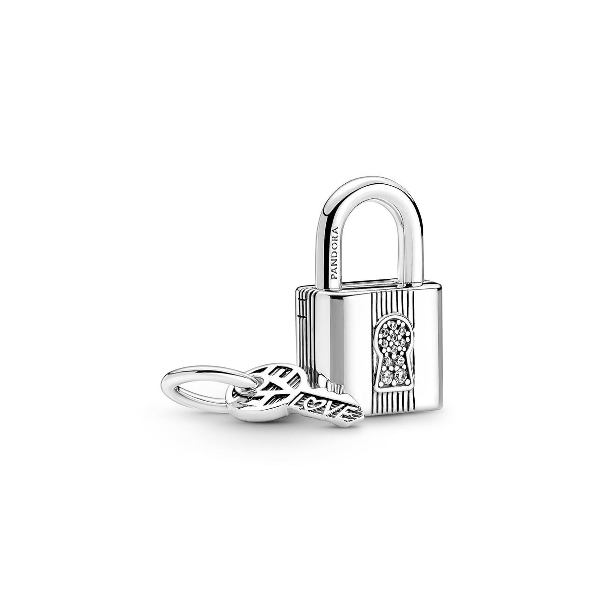 Dangle Charm – Sterling Silver – Padlock and Key