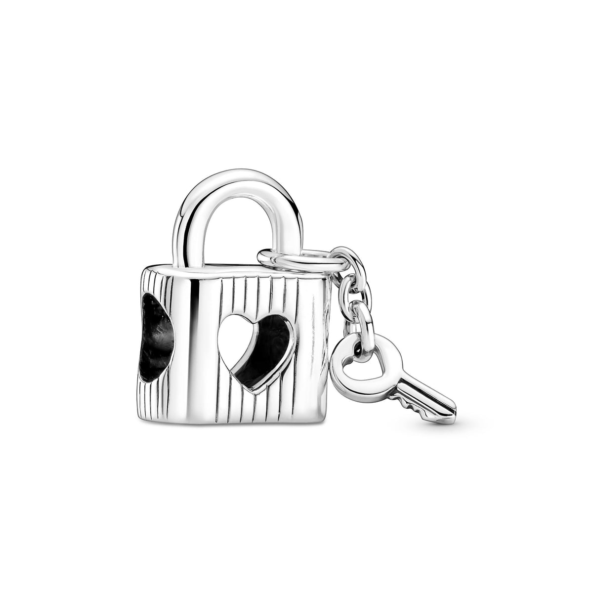 Charm – Sterling Silver – Padlock & Heart Key