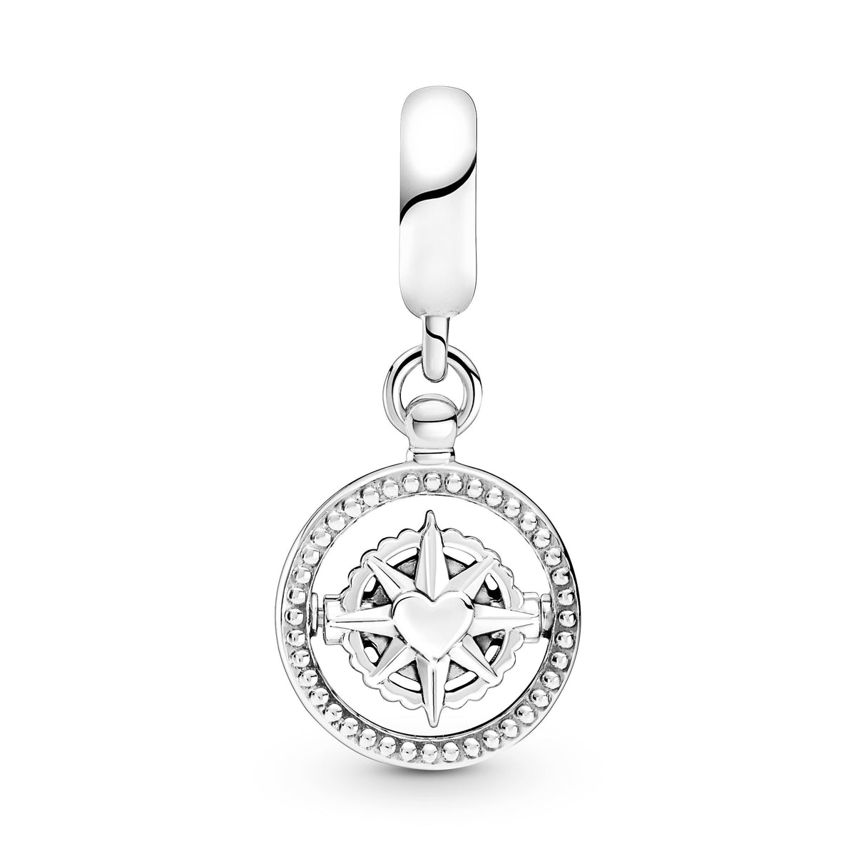 Dangle Charm – Sterling Silver – Spinning Compass