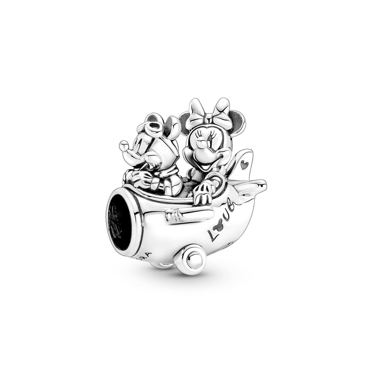 Charm – Sterling Silver – Disney Mickey Mouse & Minnie Mouse Airplane