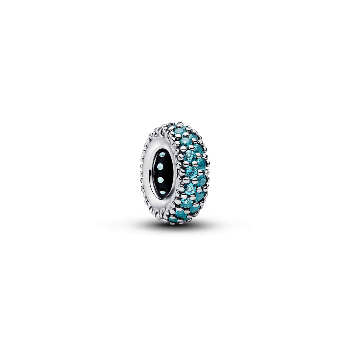 Charm – Sterling Silver – Ice Blue Stone Spacer
