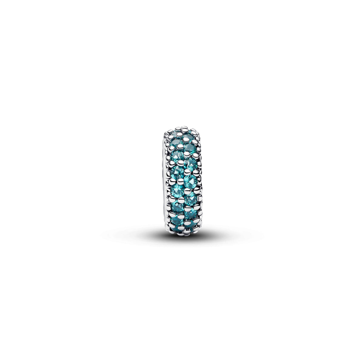 Charm – Sterling Silver – Ice Blue Stone Spacer