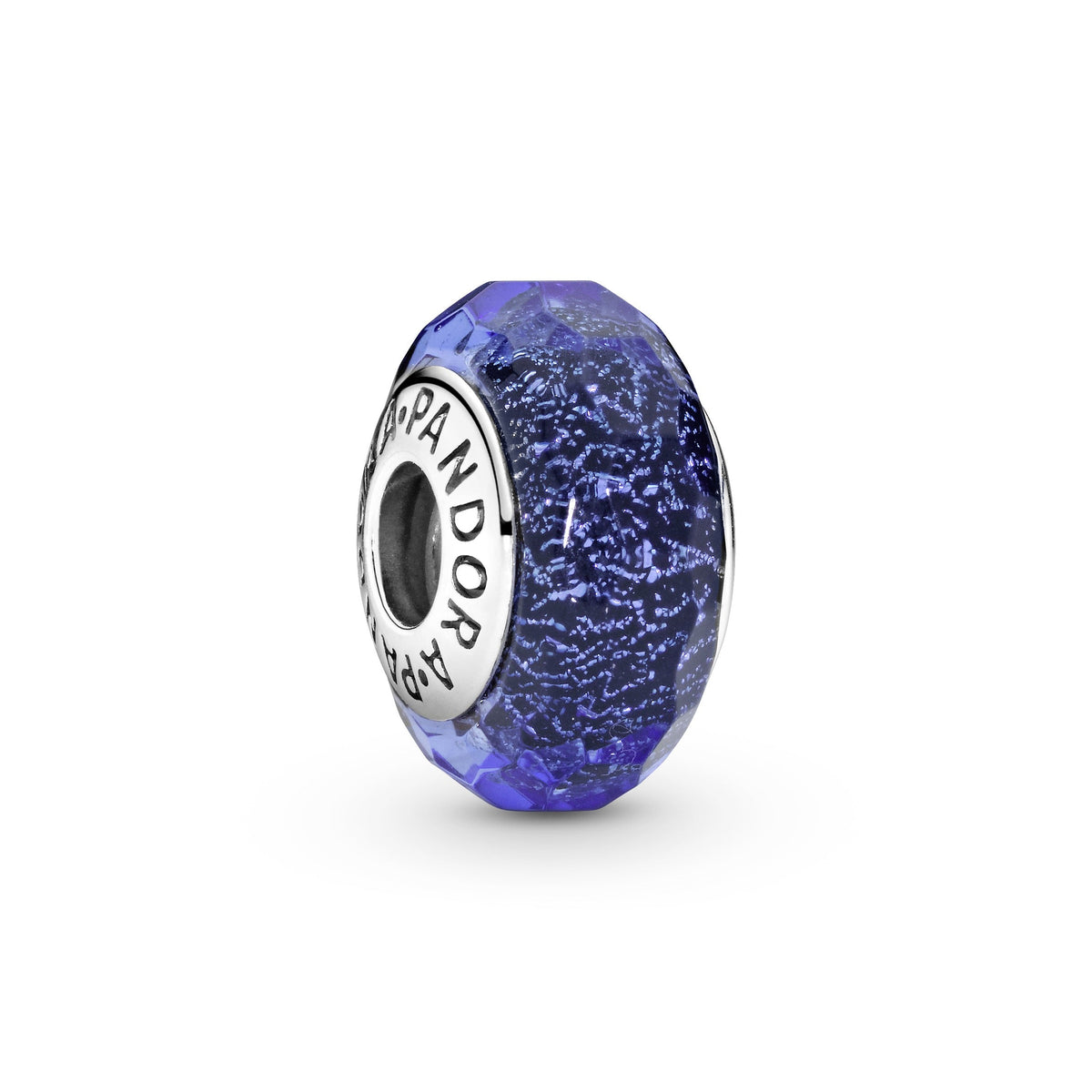 Charm – Sterling Silver – Faceted Blue Murano Glass